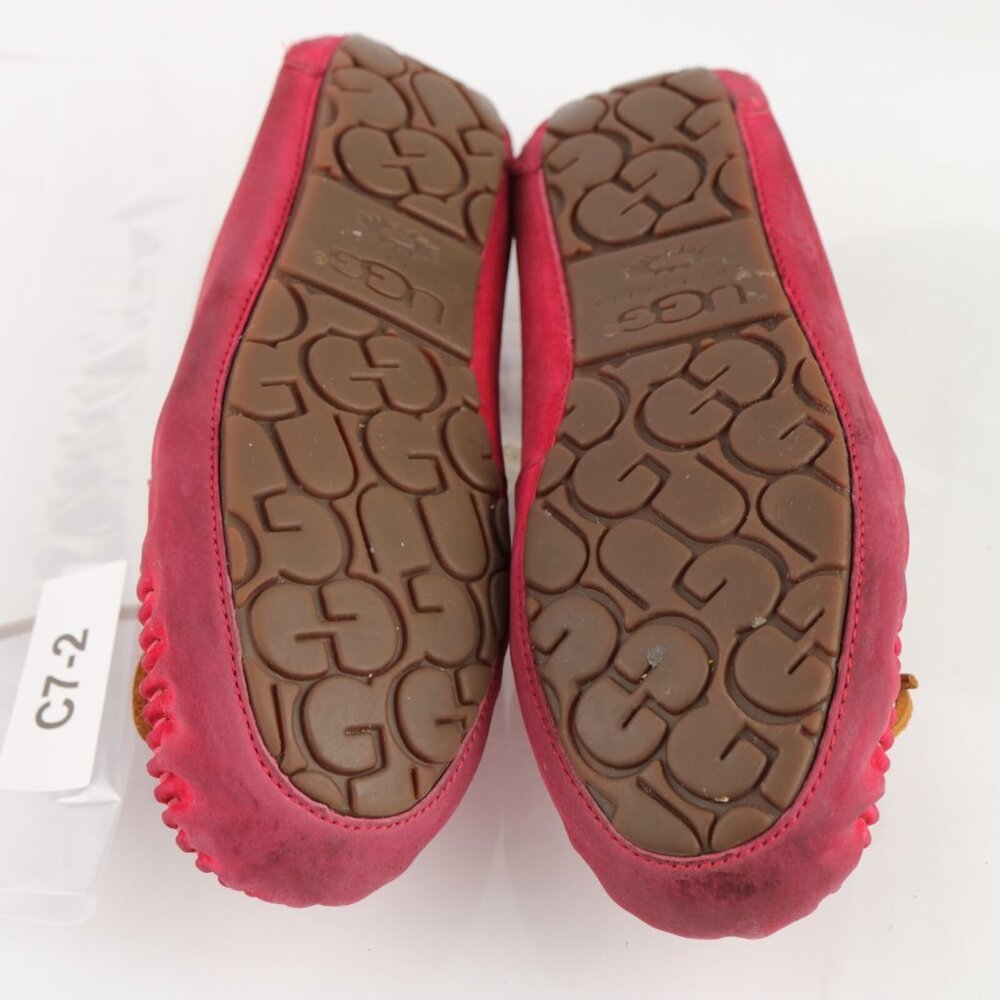 Ugg Womens Dakota Slip On Shoe Size 7 Red Suede Shearling‎ Sherpa Moccasin - Picture 8 of 12
